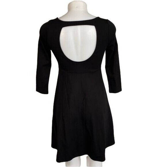 BB Dakota Little Black Dress Skater Style Skirt Open Back Dress Size XS - Picture 6 of 10